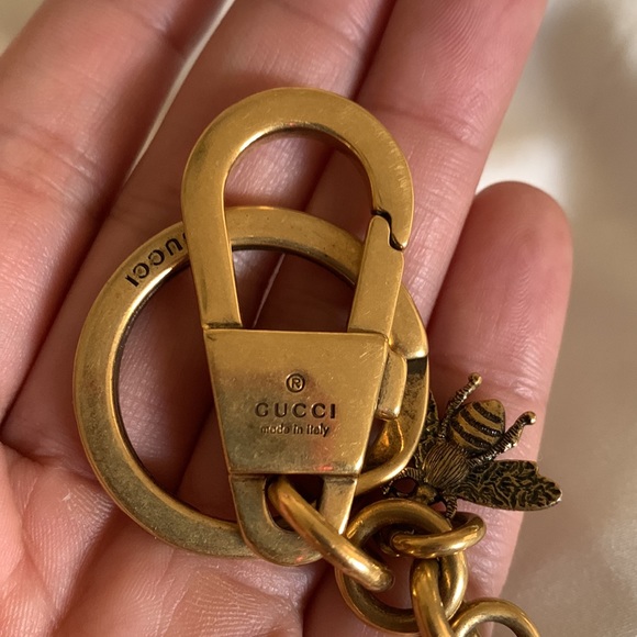 Gucci Brass GG Supreme Rocketship Key Chain - Picture 8 of 17
